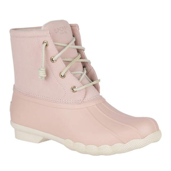 Sperry Women's Saltwater Duck Boots Size 7 Light Pink  Blush Side Zip Waterproof - Picture 1 of 10
